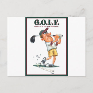 CARTE POSTALE G.O.L.F. LE PLUS GRAND DES FRUSTRATIONS DE LA VIE