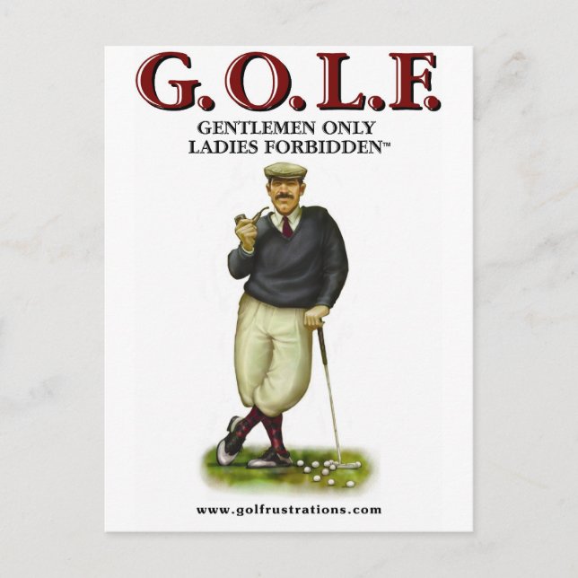 CARTE POSTALE G.O.L.F. MESSIEURS SEULS MESDAMES INTERDITES (Devant)