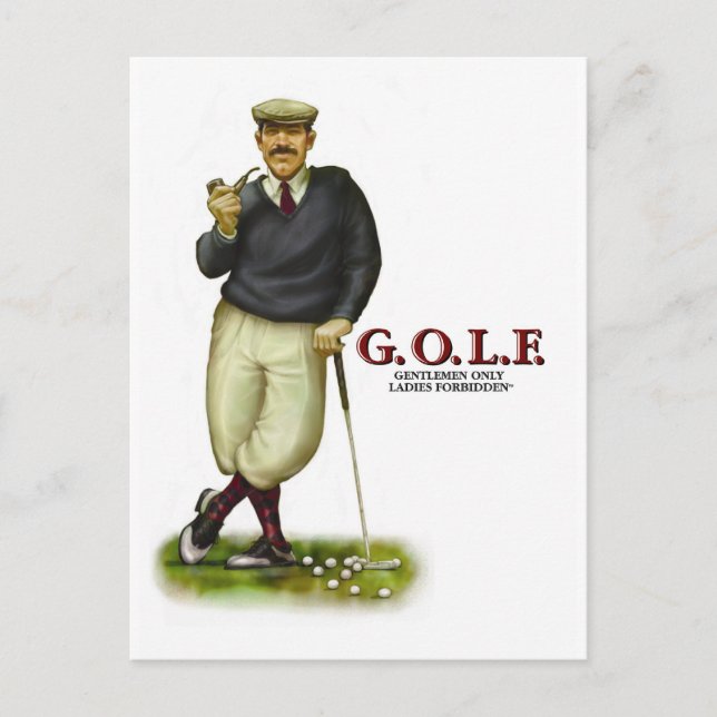 CARTE POSTALE G.O.L.F. MESSIEURS SEULS MESDAMES INTERDITES (Devant)