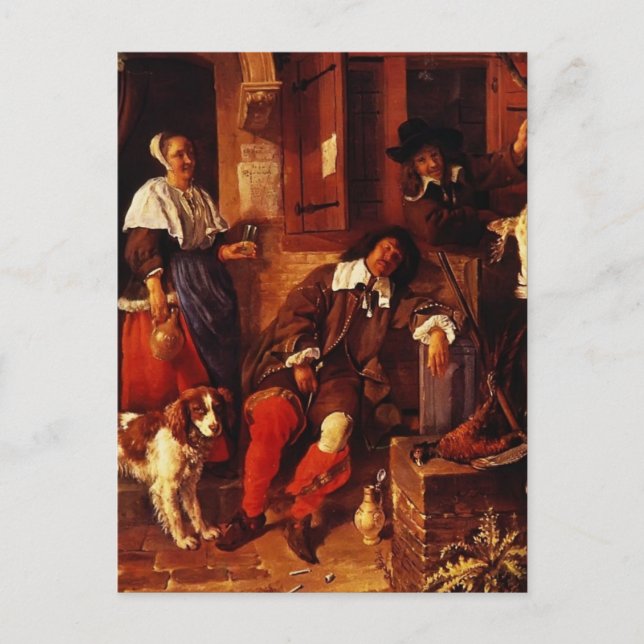 Carte Postale Gabriel Metsu - Le Sportif Sleeping (Devant)