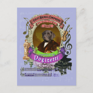 Carte Postale Gaetano Dogizetti Chien Animal Composer Donizetti