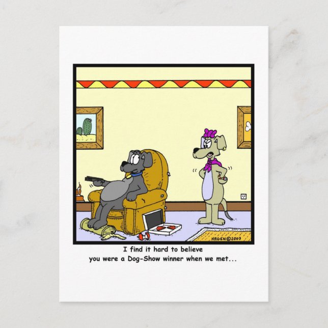 Carte Postale Gagnant du Dog-Show : Dessin de chien (Devant)