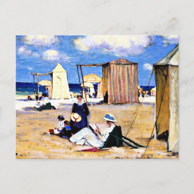 Carte Postale Gagnon - La plage de Dinard, art (Devant)