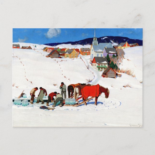 Carte Postale Gagnon - La Récolte De Glace (Devant)