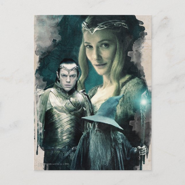 Carte Postale Galadriel, ELROND™, & Gandalf Graphic (Devant)