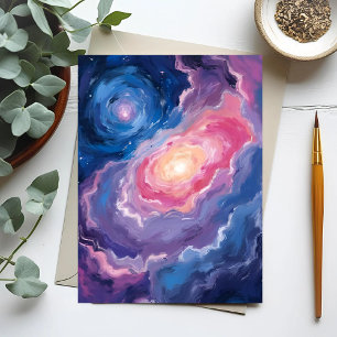 Carte Postale Galaxie ci-dessus   Ciel Étoiles Pastel Aquarelle