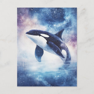 Carte Postale Galaxie Nocturne Étoile Baleine Orque