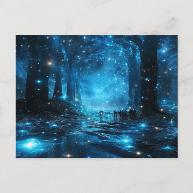 Carte postale Galaxy bleue Carte de voeux Artistiq (Devant)