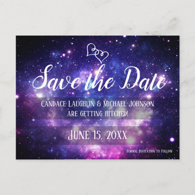 Carte Postale Galaxy Starry Night Space Wedding Enregistrer la d (Devant)