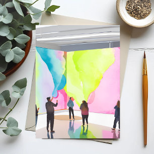 Carte Postale Galerie d'art Aquarelle contemporaine moderne