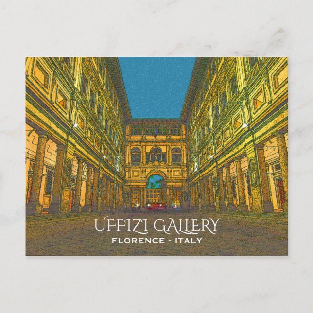 Carte Postale Galerie des Offices, Florence, Italie (Devant)