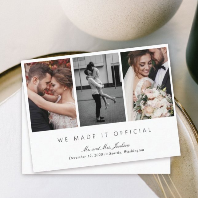 Carte Postale Galerie Multiphoto Elopement officiel (Créateur téléchargé)