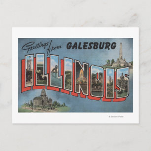 Carte Postale Galesburg, Illinois - Scènes de grandes lettres