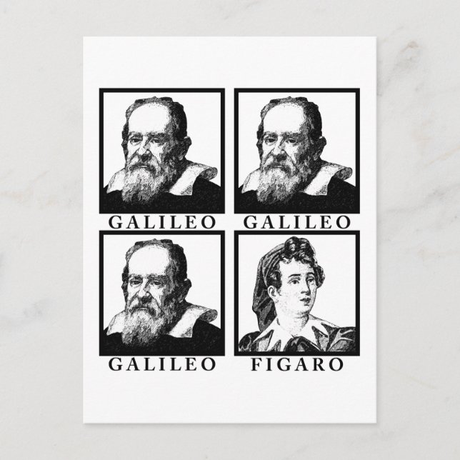 Carte Postale Galileo Figaro BW (Devant)