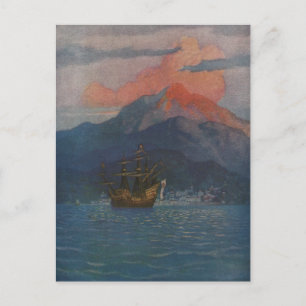 Carte Postale Galleon sur le Main Espagnol