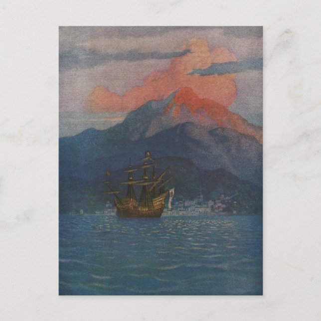 Carte Postale Galleon sur le Main Espagnol (Devant)