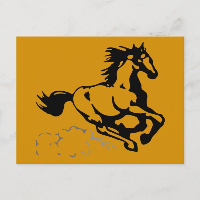 Carte Postale Galloping Horse sauvage et libre (Devant)