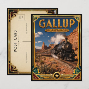 Carte Postale Gallup Nouveau-Mexique Art Déco Vintage Âge d'Or