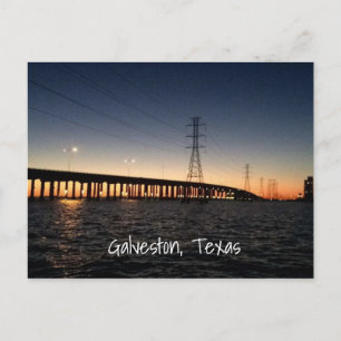 Carte Postale Galveston Heure de la nuit Skyline