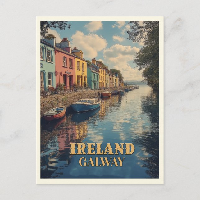 Carte Postale Galway Ireland Retro Irish Landmark (Devant)