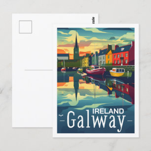 Carte Postale Galway Irlande Vintage célèbre Travel Place