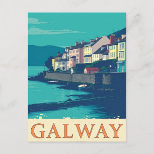 Carte Postale Galway Irlande Vintage célèbre Travel Place