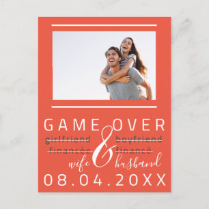 Carte Postale Game Over Drôle Enregistrer La Date Photo Wow Cora