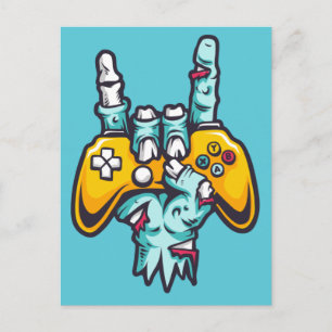 Carte postale Gamer Zombie