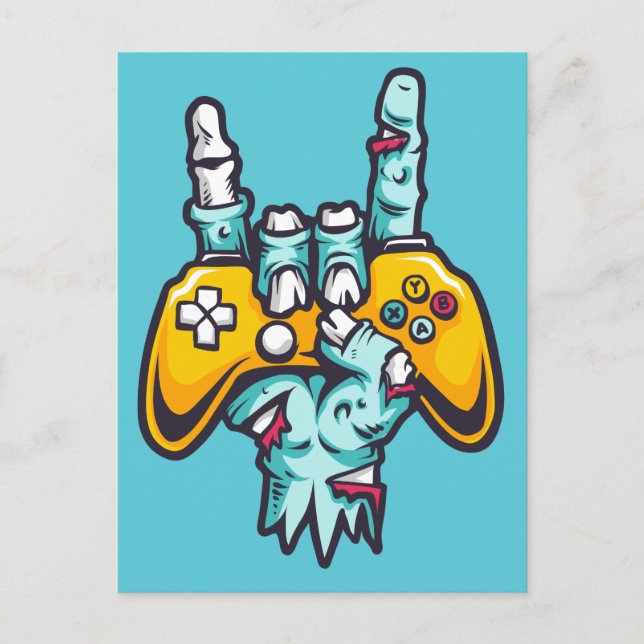Carte postale Gamer Zombie (Devant)