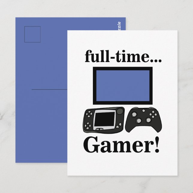 Carte Postale Gaming Gamer Funny (Devant / Derrière)