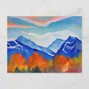 Carte Postale Gamme de monts Watercolor