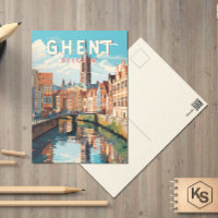 Gand Belgique Voyage Art Vintage