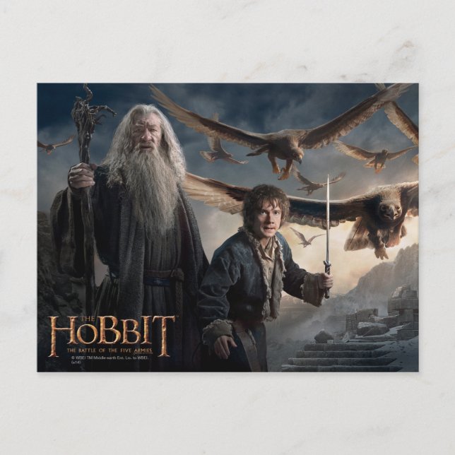 Carte Postale Gandalf, BILBO BAGINS™, & The Great Eagles (Devant)