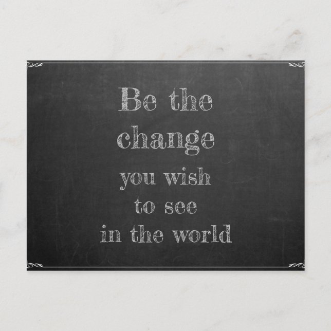 Carte Postale Gandhi - Soyez le changement (Devant)