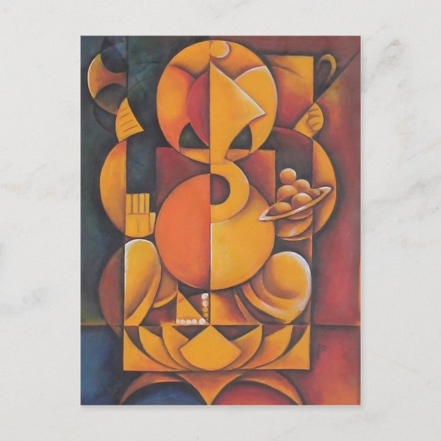 CARTE POSTALE GANESH HINDU DIEU ART ABSTRAIT (Devant)