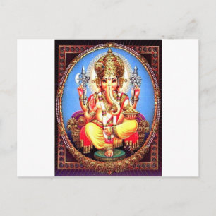 Carte Postale Ganesha (ग णे श) Elephant Indien