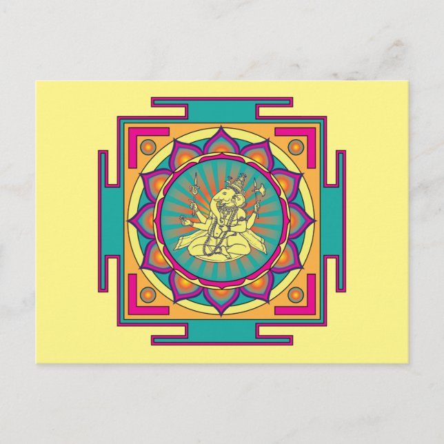 Carte Postale Ganesha Mandala (Devant)