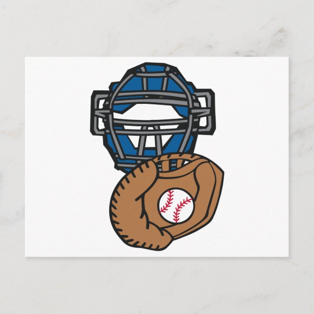 Carte Postale Gant Masque Capteur De Baseball (Devant)