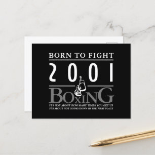 Carte Postale Gants de boxe, Né pour combattre