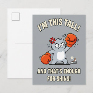 Carte Postale Gants de boxe pour chat court et drôles de tibias