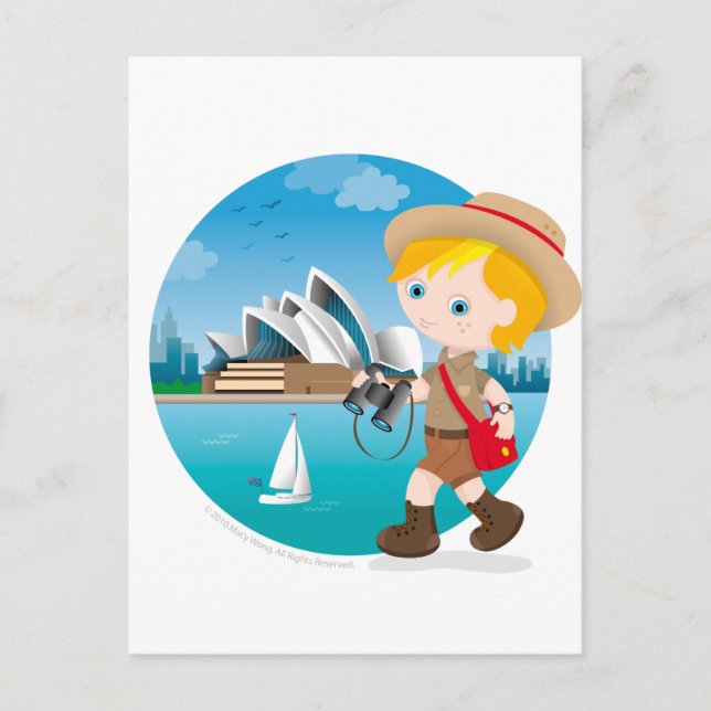 Carte Postale garçon australien (Devant)