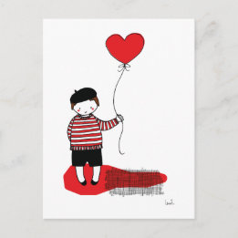 Carte Postale Garçon ballon