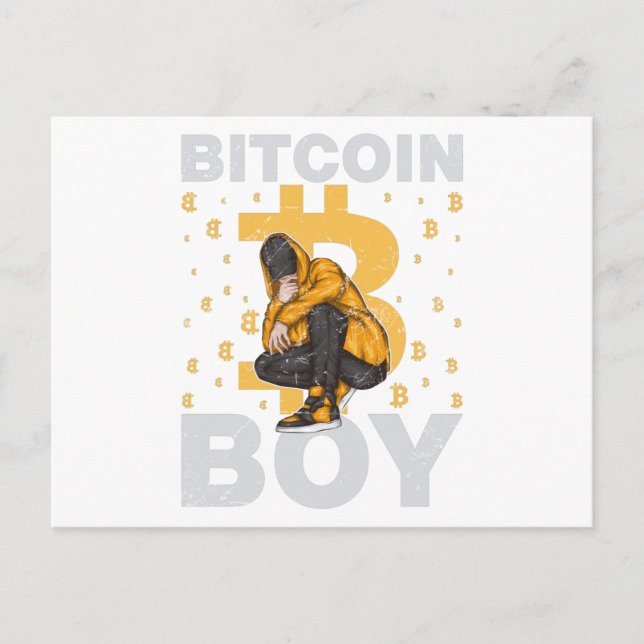 Carte Postale Garçon Bitcoin (Devant)