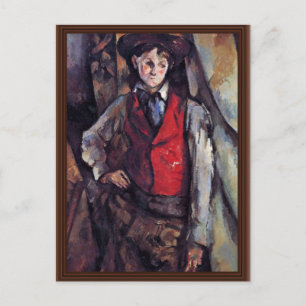 Carte Postale Garçon En Manteau Rouge, Par Paul Cézanne