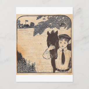 Carte Postale Garçon et cheval