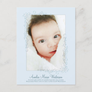 Carte Postale Garçon Faire-part de naissance bleu