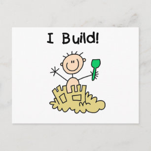 Carte Postale Garçon Je Construis Châteaux Tshirts et cadeaux