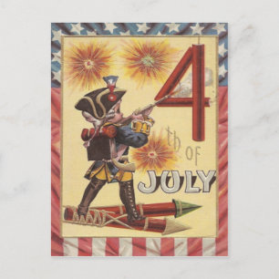 Carte Postale Garçon mignon Soldat de la guerre d'indépendance F