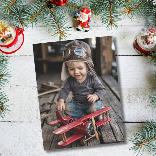 Carte Postale Garçon Pilote & Avion Drôle de Noël Photo Personna