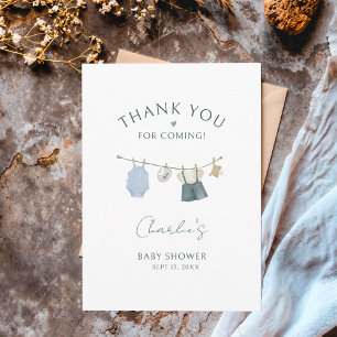 Carte Postale Garçon Vêtements Simples Aquarelle Baby Shower